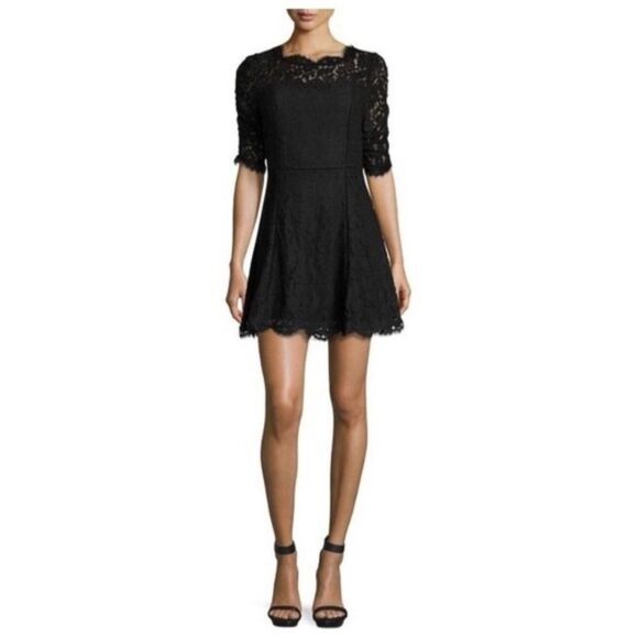 Joie Riya Black Lace Cocktail Dress Size 2 - Picture 1 of 15